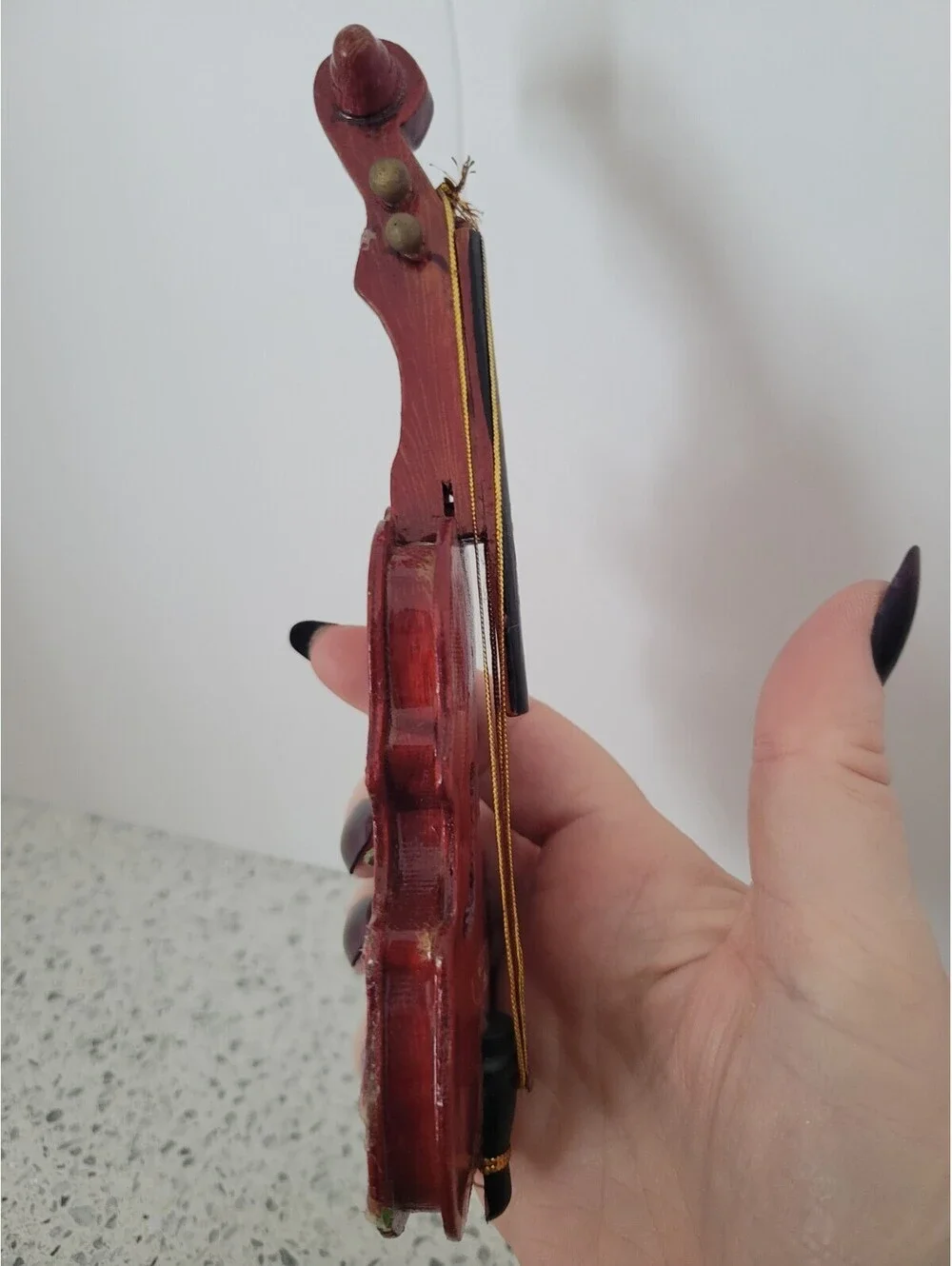 Vintage Mini Wood Violin Christmas Wreath Decor Ornament Instrument Music